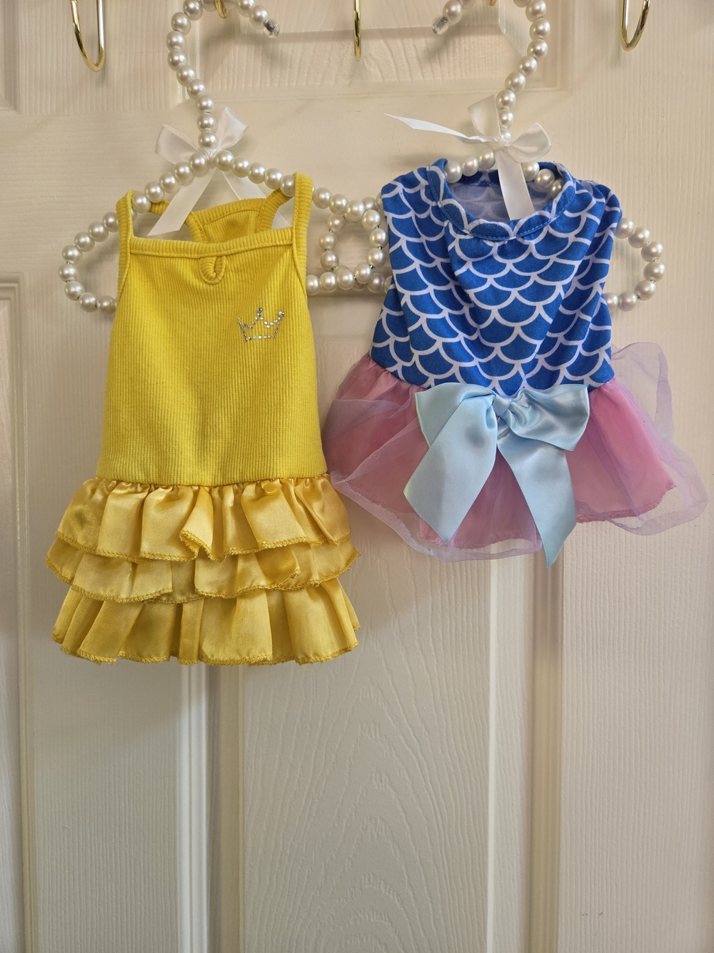Yellow Ruffled Princess Dog Dress — Mermaid Dog Dress (Set of 2)